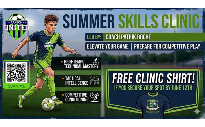 July 13-17th U9-U12 5-6:30pm; U13-U18 6:30-8pm